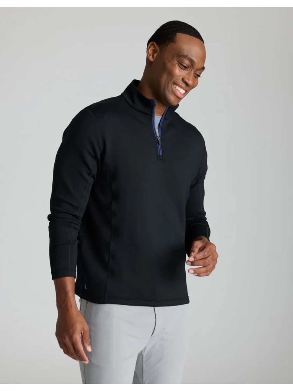 UNTUCKit Men's black Performance Quarter-Zip pullover, size small